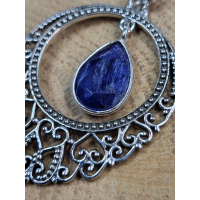 Echt zilveren oorbellen met Saffier.