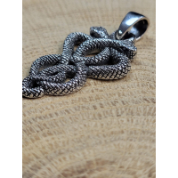 Echt zilveren hanger endless knot snake