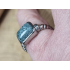 Roestvrijstalen ring vierkante steen Zilver Stainless Steel 