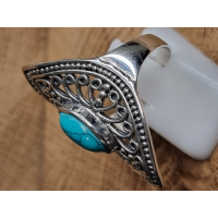 Echt zilveren ring met Turkoois Maat 18