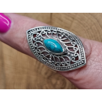 Echt zilveren ring met Turkoois Maat 18