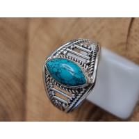 Echt zilveren ring met Turkoois maat 19