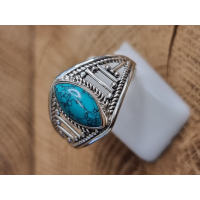 Echt zilveren ring met Turkoois maat 19