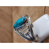 Echt zilveren ring met Turkoois maat 19