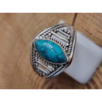 Echt zilveren ring met Turkoois maat 19