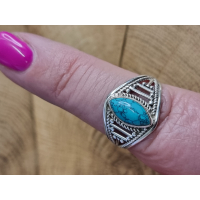 Echt zilveren ring met Turkoois maat 19
