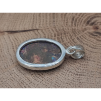 Echt zilveren hanger pink oyster turquoise.