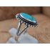 Echt zilveren ring met koper turquoise bloem. 