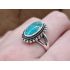 Echt zilveren ring met koper turquoise bloem. 