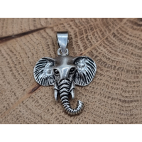 Echt zilveren olifant hoofd hanger. 