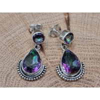 Echt zilveren oorbellen met Mystic Topaas