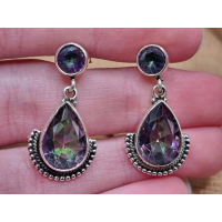 Echt zilveren oorbellen met Mystic Topaas