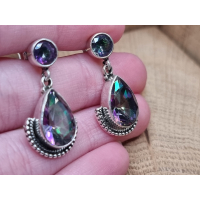 Echt zilveren oorbellen met Mystic Topaas
