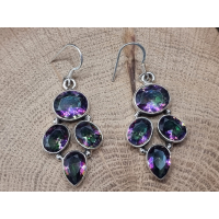 Echt zilveren oorbellen met Mystic Topaas