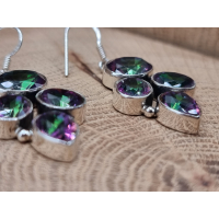 Echt zilveren oorbellen met Mystic Topaas