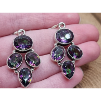 Echt zilveren oorbellen met Mystic Topaas