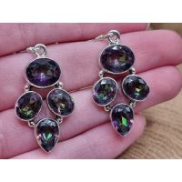 Echt zilveren oorbellen met Mystic Topaas