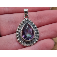Echt zilveren hanger met mystic topaas