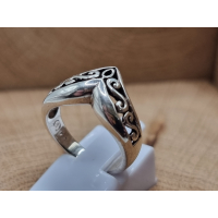 prachtige echt zilveren kroon ring. 