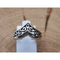 prachtige echt zilveren kroon ring. 