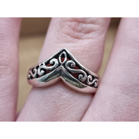 prachtige echt zilveren kroon ring. 