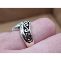 prachtige echt zilveren kroon ring. 