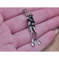 Echt zilveren hanger oceaan duiker. 