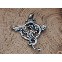Echt zilveren draken hanger.