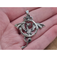 Echt zilveren draken hanger.