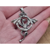 Echt zilveren draken hanger.