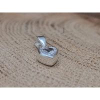 Echt zilveren hartje met witte strass steen hanger.