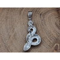 Echt zilveren hanger slang met Marcasiet. 