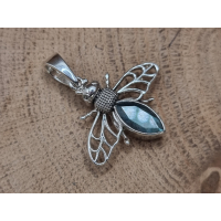 Echt zilveren Bij met labradoriet. 