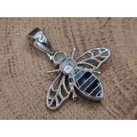 Echt zilveren Bij met labradoriet. 