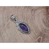 echt zilveren hanger met amethist. 