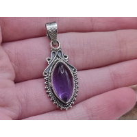 echt zilveren hanger met amethist. 