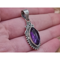 echt zilveren hanger met amethist. 
