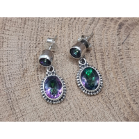 Echt zilveren Mystic topaas oorbel hangers. 