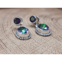 Echt zilveren Mystic topaas oorbel hangers. 