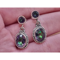 Echt zilveren Mystic topaas oorbel hangers. 