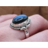 Echt zilveren ring met labradoriet bewerkte kas