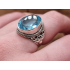 Echt zilveren ring met topaas bewerkt