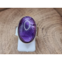 Echt zilveren ring met amethist 
