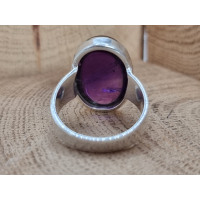 Echt zilveren ring met amethist 