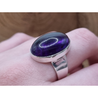 Echt zilveren ring met amethist 