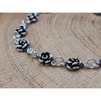 Echt zilveren armband met roosjes