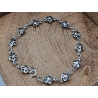 Echt zilveren armband met roosjes