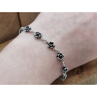 Echt zilveren armband met roosjes