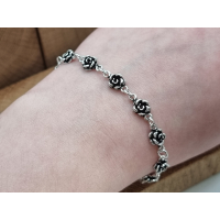 Echt zilveren armband met roosjes