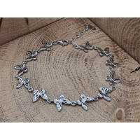 Echt zilveren armband vlinders met strass steentjes